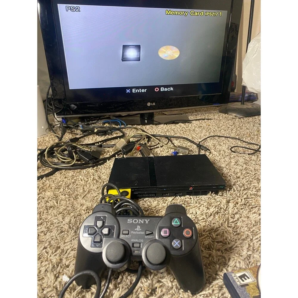 Playstation 2 PS2 Slim Console With Sony Memory Card & Sony Controller complete